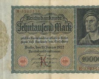 CSA $5 Note and Post-WWI German Currency https://ctbids.com/#!/description/share/225599