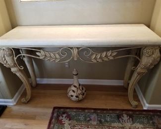 Console table with compressed SHELL (Coquina) top