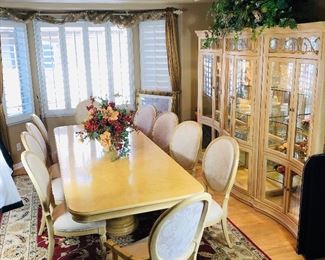 Bernhardt Dining table with 2 leaves.  3-piece china cabinet.  Gorgeous!