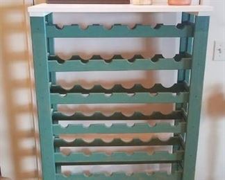  Eight Tier Painted Wine Rack, Sturdy Wood. Clay Wine Cooler, Chianti Bottle & Italy Framed Print