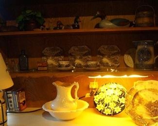 pitcher and bowl, lamp, Jos, Bros China