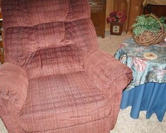 recliner, side table