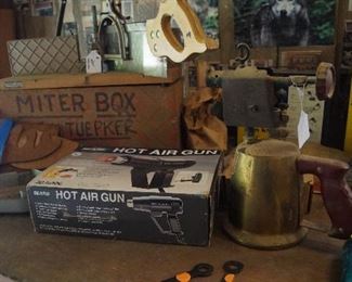 miter saw, heat gun