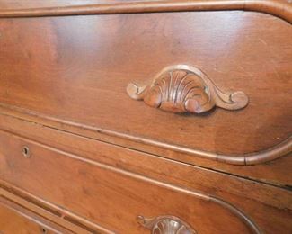 Antique Drawer Cabinet w/Marble Top