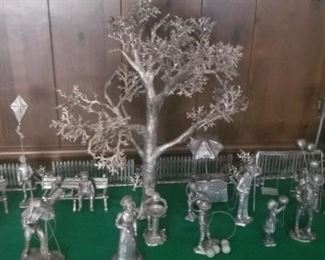 staged pewter pieces