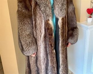 Beautiful beaver and fox fur coat