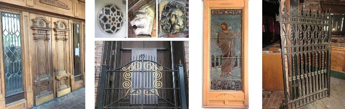 Museum Quality Doors, Stained Glass Windows, Iron Gates, Lion Heads, Decor.
