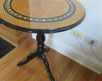 Round Italian Sorrentino Inlaid Pedestal Table
