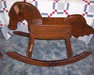 VERY LARGE WOOD ROCKING HORSE