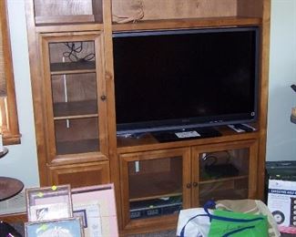 ENTERTAINMENT CENTER AND 46 INCH SONY FLAT SCREEN TV
