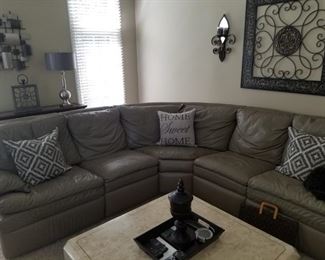 L shaped leather sofa