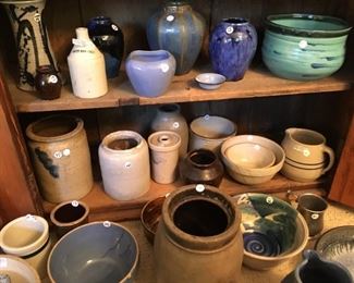 Pottery – some signed, some antique, bowls, covered bowls, platter, decorative bowls