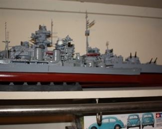 One of several model ships