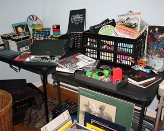 Thousands of coloring books, markers, pencils