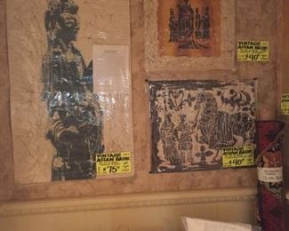 Vintage Asian Batik Art from the 1960's.