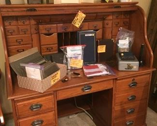 Roll-Top Desk assembled but never used. Excellent condition and beautiful!