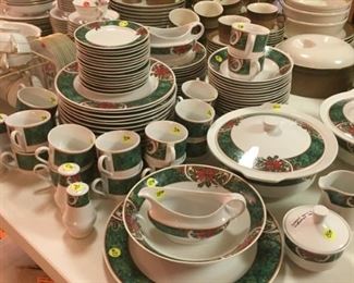 Gibson Christmas China -- beautiful, perfect condition, great set, open stock pricing.