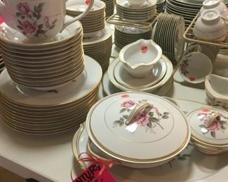 Mid-Century Noritake "Lindrose" China. Large set with serving pieces, including the EXTREMELY RARE Teapot. Open Stock pricing.