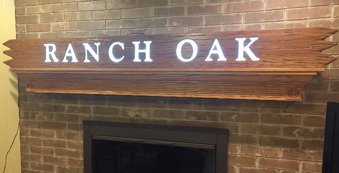 Ranch Oak Lighted Sign from the Fort Worth Ranch Oak Store. ONE-OF-A-KIND!