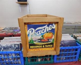 Vintage Peaches Record Crate