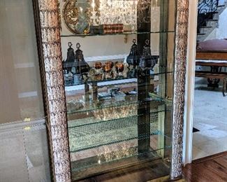 lighted curio display cabinet
