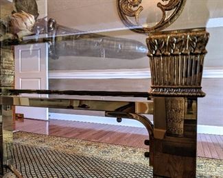 brass dining table base