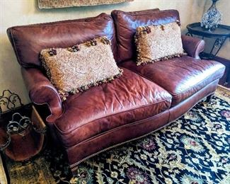 Leather sofa couch loveseat