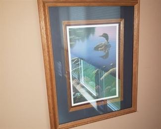 Framed Kim Norlien loon print