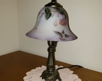 Repo antique reverse hand painted lamp