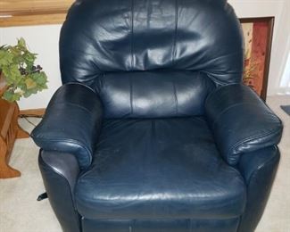 Blue Leather recliner