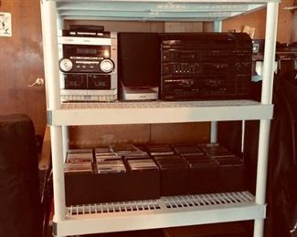 Lots of stereo equipment, camera equipment, CDs, LPs, Cassettes and much more.