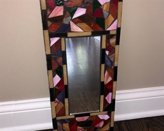 Stained glass framed mirror