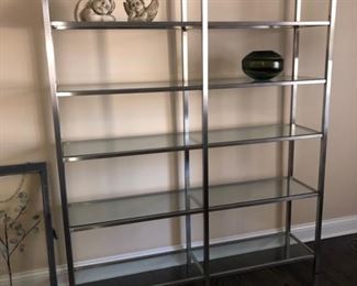 Room and Board chrome/glass shelving unit