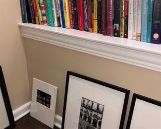 Books and framed art......