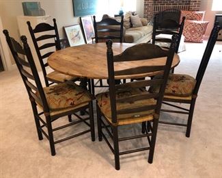 Pine kitchen table and  6 chairs