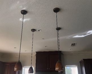 4 hanging pendant Lamps - need licensed electrican to remove - ask to see
