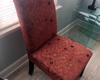Red upholstered chair