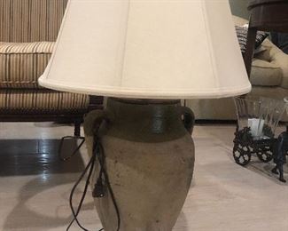 French Earthenware lamp 
