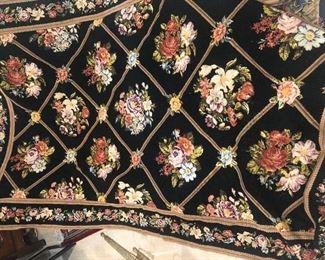 Black Suf i Noor rug  Black Aubusson Rug - Needlepoint