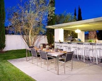 The table and chairs are not for sale - only the bar stools! 