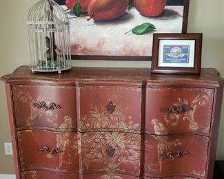 Beautiful Asian Cabinet. Original Signed Art. 