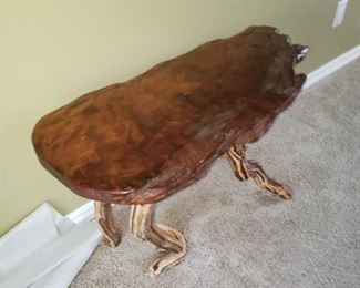 Handcrafted Burl Wood Table