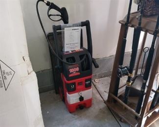 Heavy Duty Pressure Washer. Fishing Poles and Equipment. 