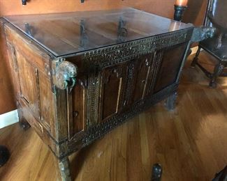 Antique wooden carved buffet/chest