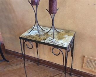 Small side table with metal legs