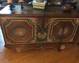 Antique hand carved chest, Moroccan