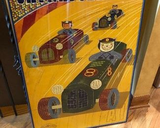 Rare The Catnapolis 500 Feline Racing Federation Poster Large 36" x 24" Car Race
