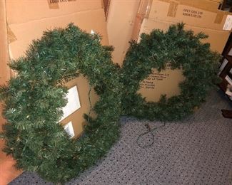 Large lighted wreaths