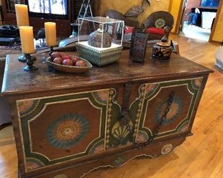 Antique hand painted Moroccan chest