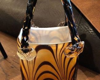 Murano hand blown glass handbag